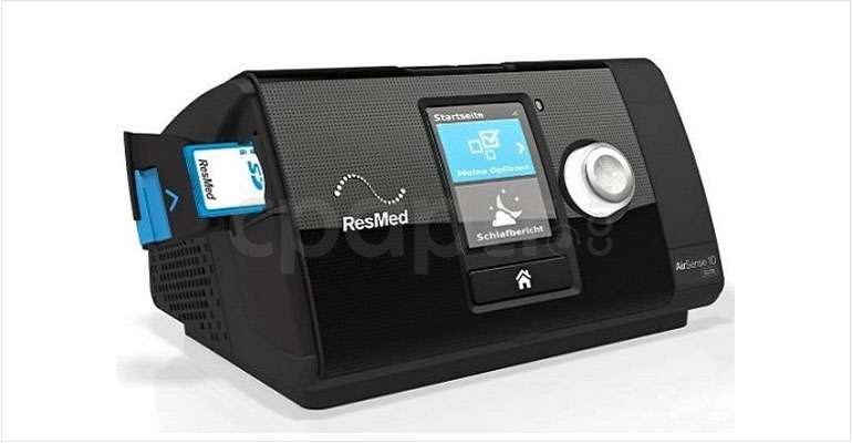 ResMed AirSense 10 Otomatik (Auto) CPAP Uyku Apnesi Tedavi Cihazı + Nemlendirici Ünitesi + ResMed Mirage Fx Nazal Maske