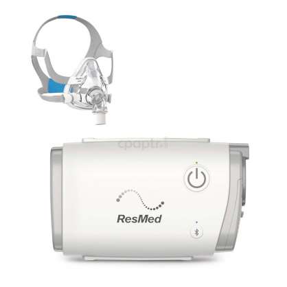 ResMed AirMini En Küçük Taşınabilir Otomatik CPAP Uyku Apnesi Tedavi Cihazı + ResMed AirFit F20 Maske